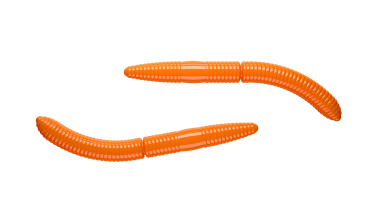 Libra Lures Fatty D Worm 65mm, Cheese, Hot Orange 011